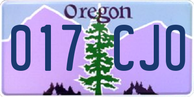 OR license plate 017CJO