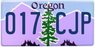 OR license plate 017CJP