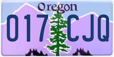 OR license plate 017CJQ