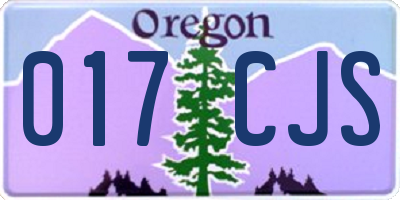 OR license plate 017CJS