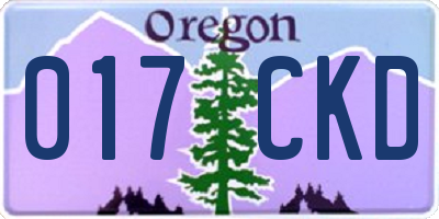 OR license plate 017CKD