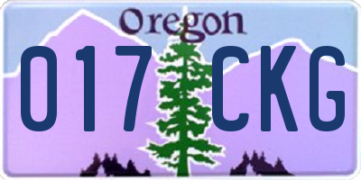 OR license plate 017CKG
