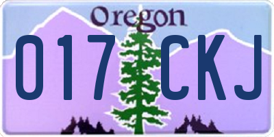 OR license plate 017CKJ