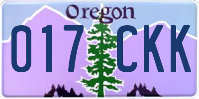 OR license plate 017CKK