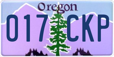 OR license plate 017CKP