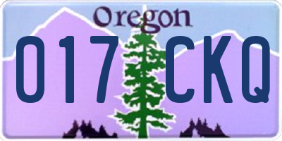 OR license plate 017CKQ