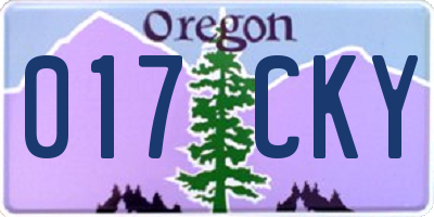 OR license plate 017CKY