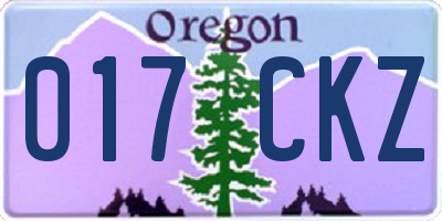 OR license plate 017CKZ