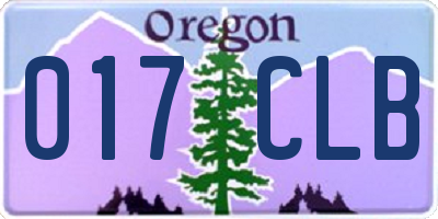 OR license plate 017CLB