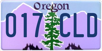 OR license plate 017CLD