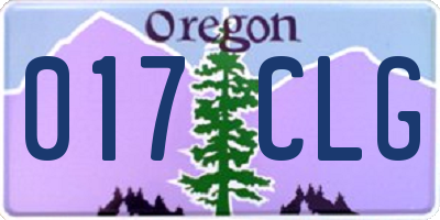 OR license plate 017CLG