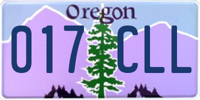 OR license plate 017CLL