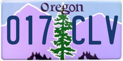 OR license plate 017CLV