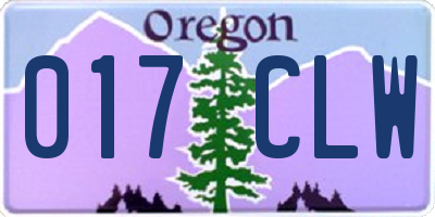 OR license plate 017CLW