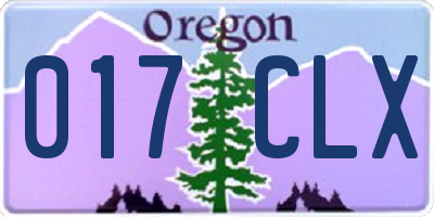 OR license plate 017CLX