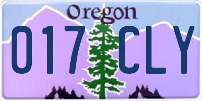 OR license plate 017CLY