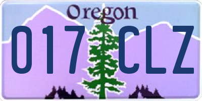 OR license plate 017CLZ