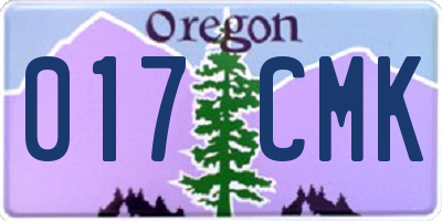 OR license plate 017CMK