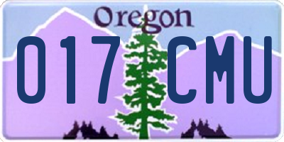 OR license plate 017CMU