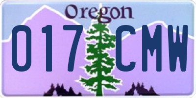 OR license plate 017CMW