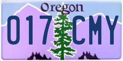 OR license plate 017CMY