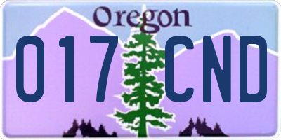OR license plate 017CND