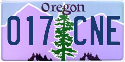 OR license plate 017CNE