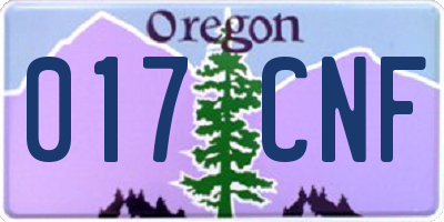OR license plate 017CNF