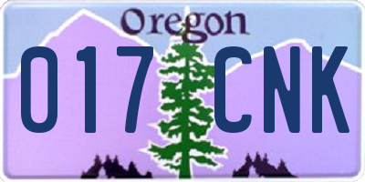 OR license plate 017CNK