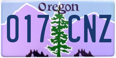 OR license plate 017CNZ