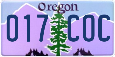 OR license plate 017COC