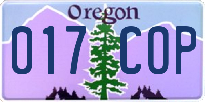 OR license plate 017COP