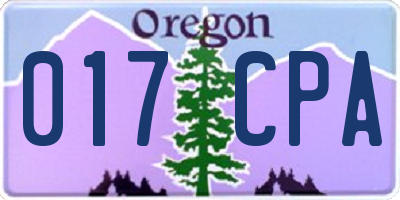 OR license plate 017CPA