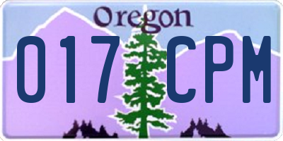 OR license plate 017CPM