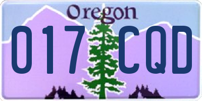 OR license plate 017CQD