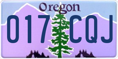 OR license plate 017CQJ