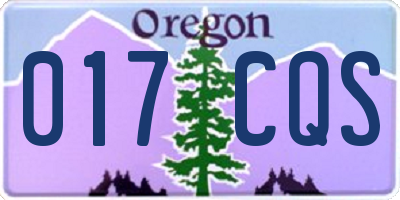 OR license plate 017CQS