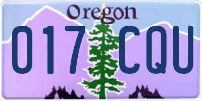 OR license plate 017CQU