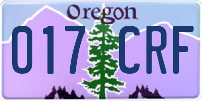 OR license plate 017CRF