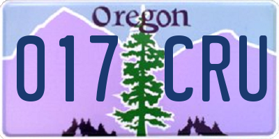 OR license plate 017CRU