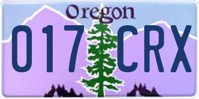 OR license plate 017CRX