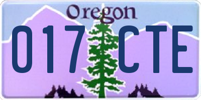 OR license plate 017CTE