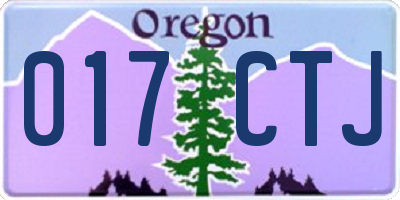 OR license plate 017CTJ