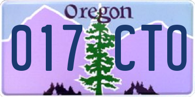 OR license plate 017CTO