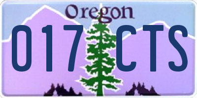 OR license plate 017CTS