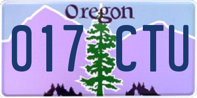 OR license plate 017CTU