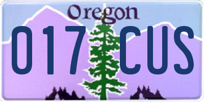 OR license plate 017CUS