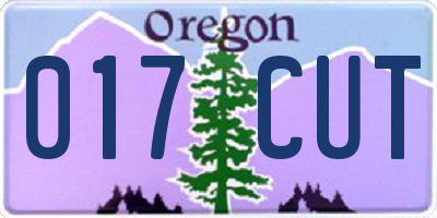 OR license plate 017CUT