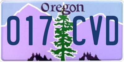 OR license plate 017CVD