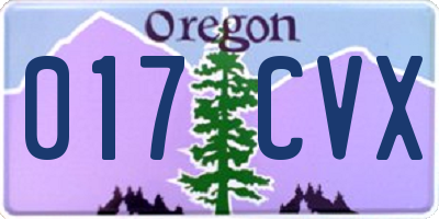 OR license plate 017CVX